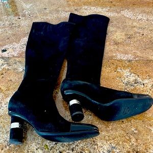 Chanel boots sold as is will need good cleaning but no holes or broken heels